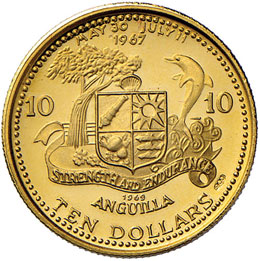 ANGUILLA 10 Dollari 1969 - Fr. 3 ... 