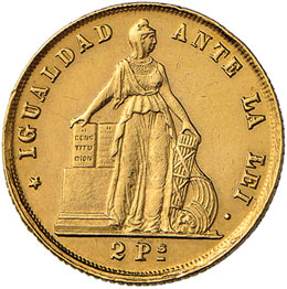 CILE 2 Pesos 1873 - Fr. 47 AU (g ... 