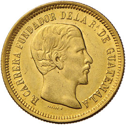 GUATEMALA 5 Pesos 1869 - Fr. 42 AU ... 