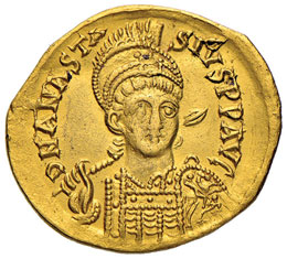 Anastasio (491-518) Solido - Busto ... 
