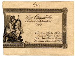 Cartamoneta sabauda - 50 Lire ... 