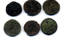 Lotto di sei monete romane. Non si ... 