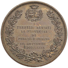 Medaglia 1879 Pesaro, La provincia ... 
