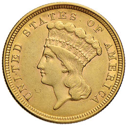 USA 3 Dollari 1854 - Fr. 124 AU (g ... 