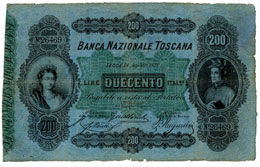 Banca Nazionale Toscana - 200 Lire ... 