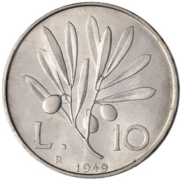 Repubblica italiana - 10 Lire 1949 ... 