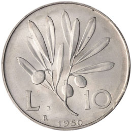 Repubblica italiana - 10 Lire 1950 ... 