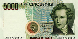 Banca dItalia - 5.000 Lire ... 