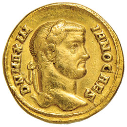 Galerio (293-305) Aureo - Testa ... 