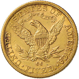 USA 5 Dollari 1891 CC – Fr. 146 ... 