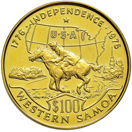 WESTERN SAMOA 100 Dollari 1976 - ... 