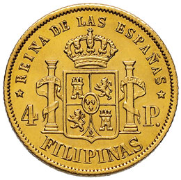 FILIPPINE 4 Pesos 1868 - Fr. 1 AU ... 