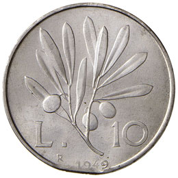 REPUBBLICA ITALIANA 10 Lire 1949 ... 