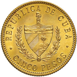 CUBA 5 Pesos 1916 – Fr. 3 AU (g ... 
