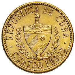 CUBA 4 Pesos 1916 - Fr. 5 AU (g ... 