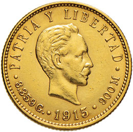 CUBA 5 Pesos 1915 – Fr. 3 AU (g ... 