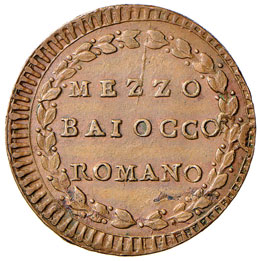 Pio VI (1774-1799) Mezzo baiocco ... 