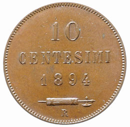 SAN MARINO 10 Centesimi 1894 - CU ... 