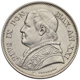 Pio IX (1846-1878) 2,50 Lire 1867 ... 