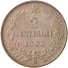 Umberto I (1878-1900) 2 Centesimi ... 