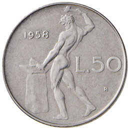 REPUBBLICA ITALIANA 50 Lire 1958 ... 