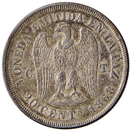 BOLIVIA 20 Centavos 1868 Prova – ... 