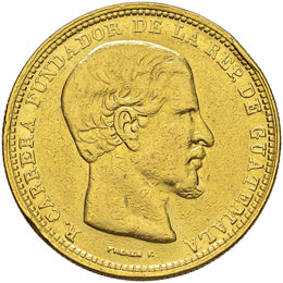 GUATEMALA 20 Pesos 1869 – Fr. 38 ... 