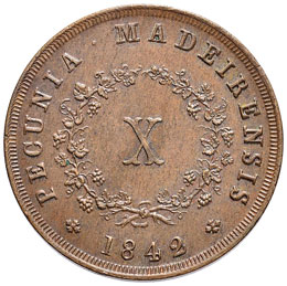 MADEIRA 10 Reis 1842 – KM 2 CU ... 