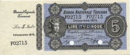 Banca Nazionale Toscana – 5 Lire ... 