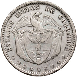 COLOMBIA Peso 1862 – KM 139.1 AG ... 