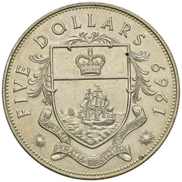 BAHAMAS 5 Dollari 1969 - AG (g ... 