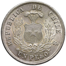CILE Peso 1883 - KM 142.1 AG (g ... 