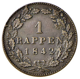 SVIZZERA Zurigo Rappen 1842 - CU ... 