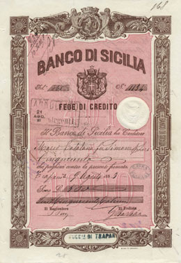 Banco di Sicilia - Fede di credito ... 