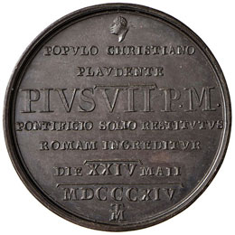 Pio VII (1800-1823) Medaglia 1814 ... 