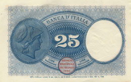 Banca d’Italia – 25 Lire ... 