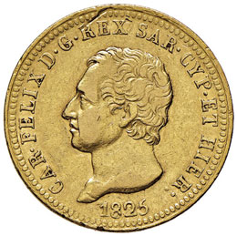 Carlo Felice (1821-1831) 40 Lire ... 