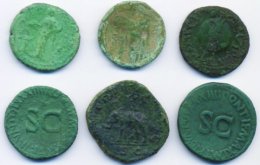 Lotto di 6 bronzi romani. Non si ... 