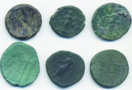 Lotto di 6 bronzi romani. Non si ... 