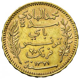 TUNISIA 20 Franchi 1903 - Fr. 12 ... 