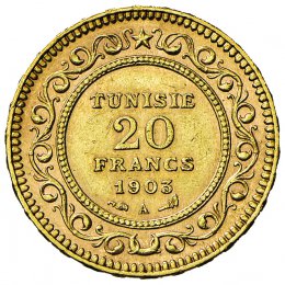TUNISIA 20 Franchi 1903 - Fr. 12 ... 