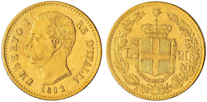 Umberto I. 1878-1900. 20 Lire ... 