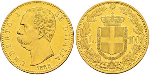 Umberto I. 1878-1900. 100 Lire ... 
