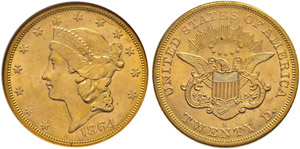 USA - 20 Dollars 1864 S. Liberty ... 