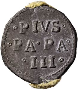 BOLLE PAPALI Pio III  (1503) Bolla ... 
