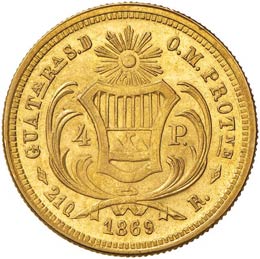 GUATEMALA 4 Pesos 1869 – Fr. 43 ... 