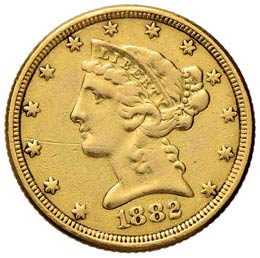 USA 5 Dollari 1882 – Fr. 143 AU ... 