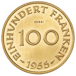 GERMANIA Saarland 100 Franchi 1955 ... 