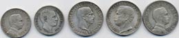 Lotto di 5 monete: 10 lire 1936, 2 ... 