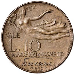 Buono da 10 lire 1947 per Profumo ... 